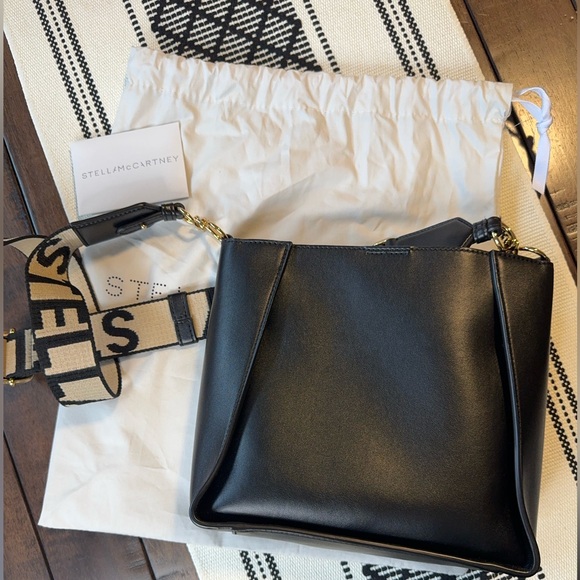 Stella McCartney Perforated Logo Crossbody Bag Black - Picture 2 of 7